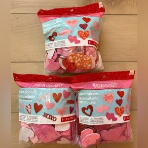 Creatology Foam Heart Stickers - Pink, Red, and White NEW